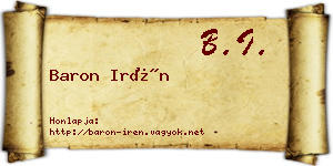 Baron Irén névjegykártya