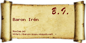 Baron Irén névjegykártya